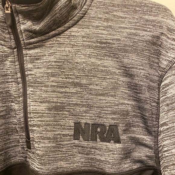 NRA XL Fleece Lined 1/4 Zip Pull Over Men’s Jacket / Sweater, Black, Rifle Assoc - Picture 3 of 8